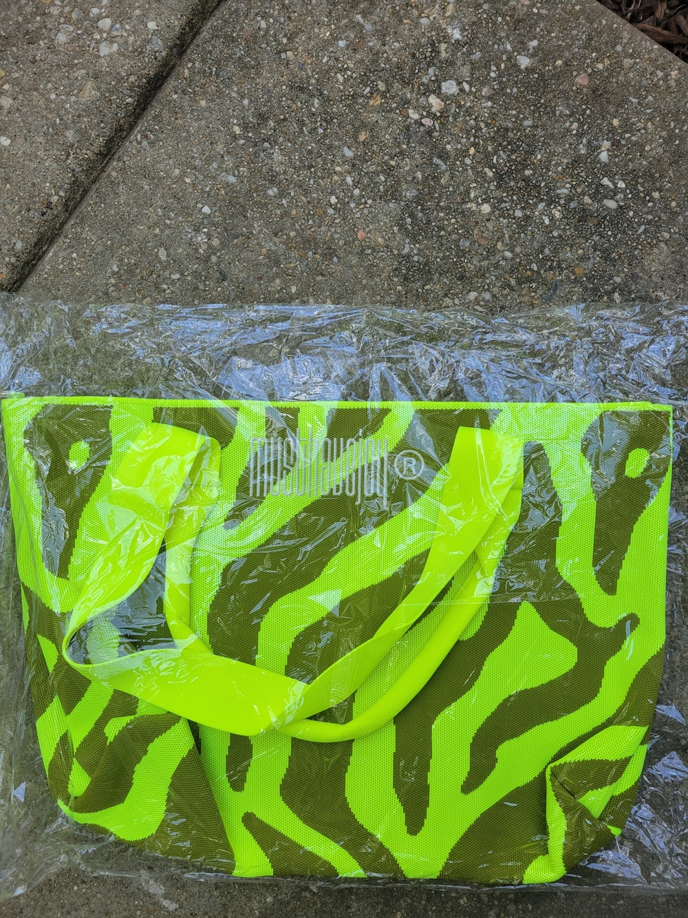 Must Have Joy Highlighter Zebra Print Tote Bag, Large - Picture 2 of 3